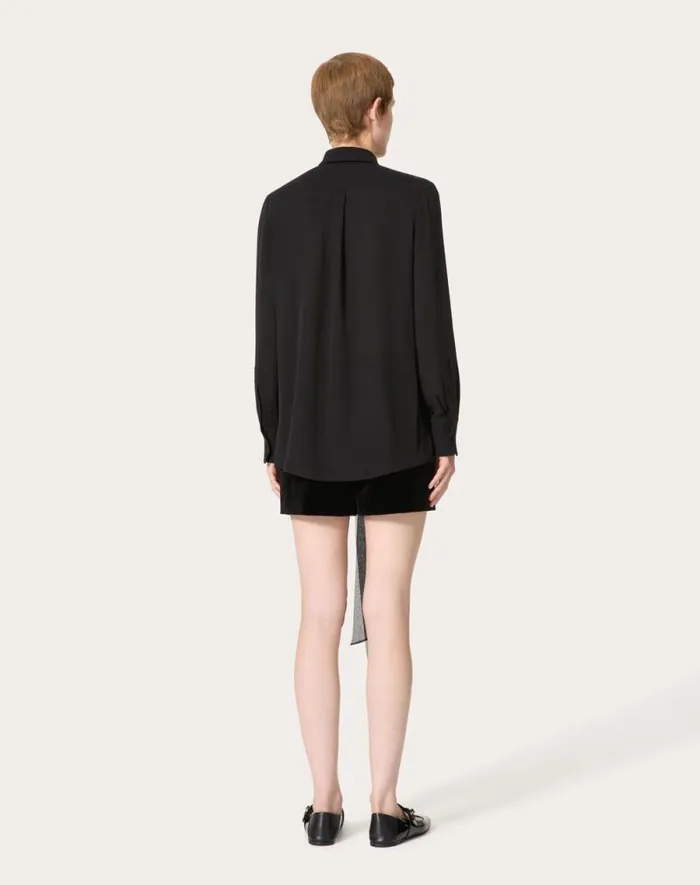Valentino Shirts And Tops Woman Georgette Blouse For Woman In Black Black Valentino Shirts And Tops Woman Georgette Blouse For Woman In Black Black