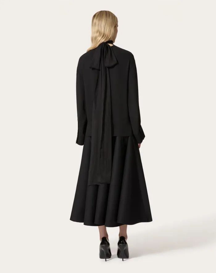 Valentino Shirts And Tops Woman Georgette Top For Woman In Black Black Valentino Shirts And Tops Woman Georgette Top For Woman In Black Black