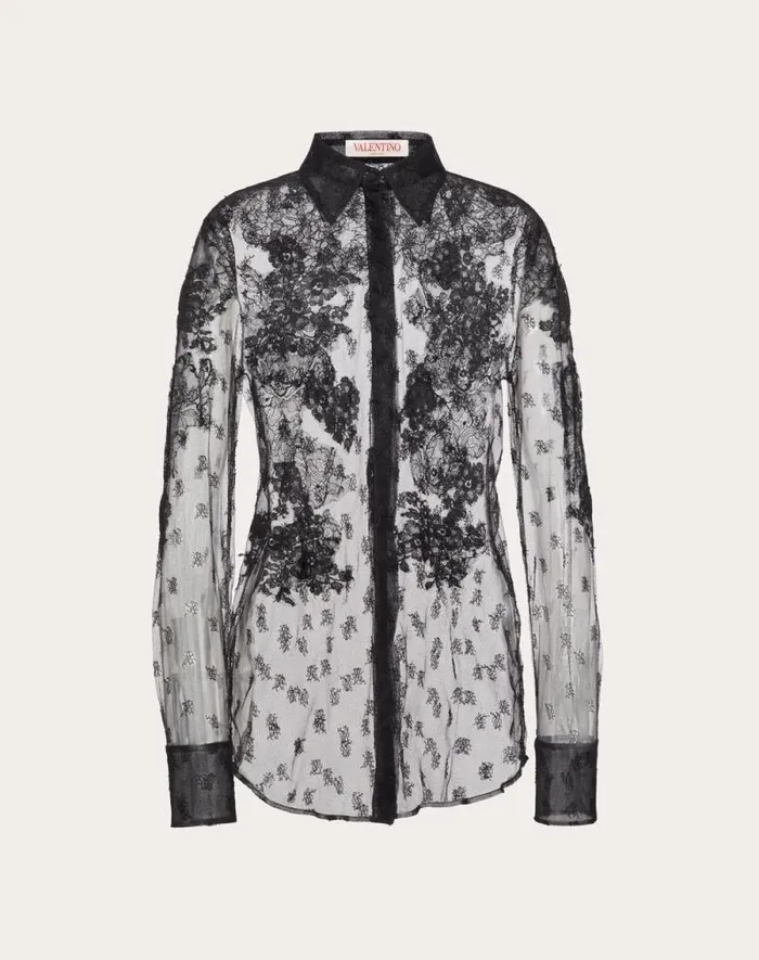 Valentino Shirts And Tops Woman Lace Shirt For Woman In Black Black