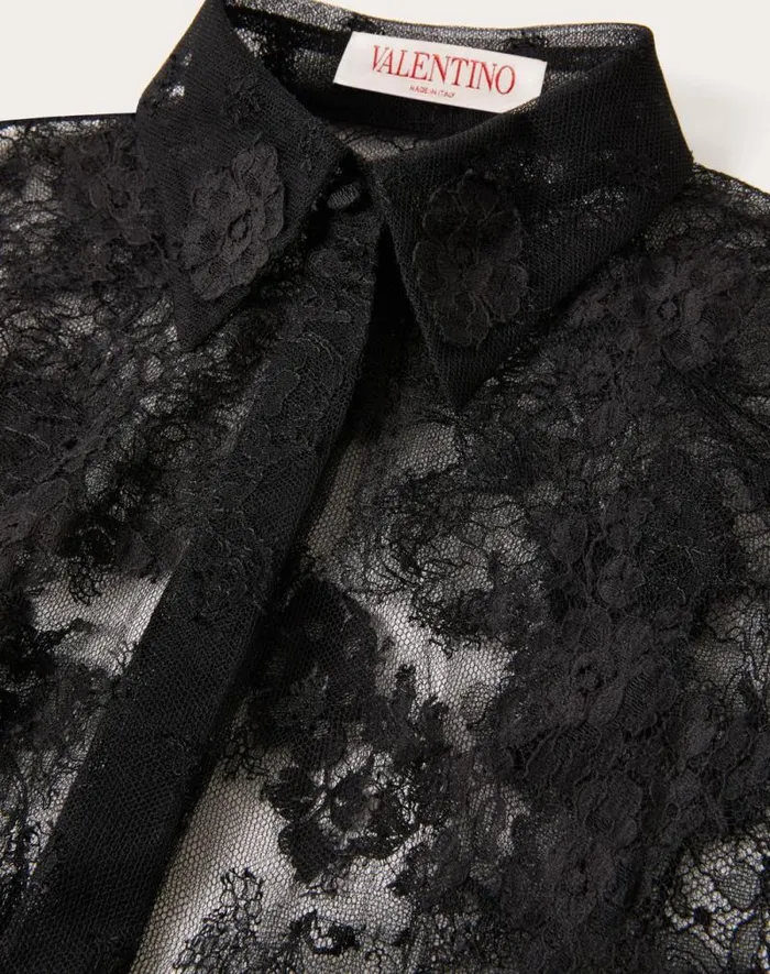 Valentino Shirts And Tops Woman Lace Shirt For Woman In Black Black