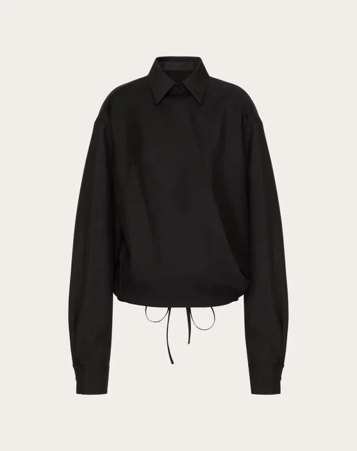 Valentino Shirts And Tops Woman Techno Light Wool Shirt For Woman In Black Black Valentino Shirts And Tops Woman Techno Light Wool Shirt For Woman In Black Black