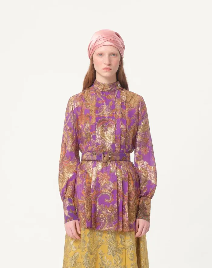 Valentino Shirts And Tops Woman Top In Fil Coupe039 Lame039 Cashmere Apres L039hiver For Woman In Multicolor Multicolor Valentino Shirts And Tops Woman Top In Fil Coupe039 Lame039 Cashmere Apres L039hiver For Woman In Multicolor Multicolor