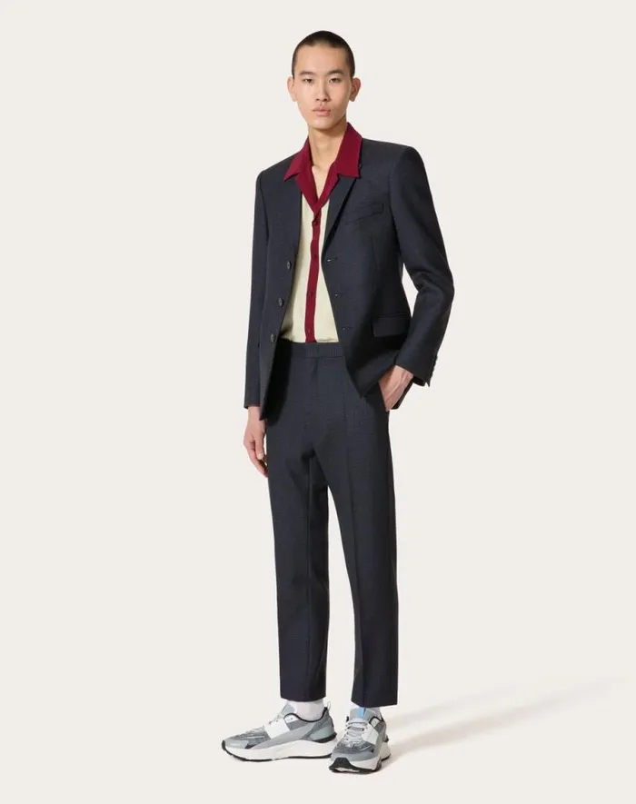 Valentino Shirts Man Silk Bowling Shirt For Man In Light Yellowmaroon Light Yellowmaroon
