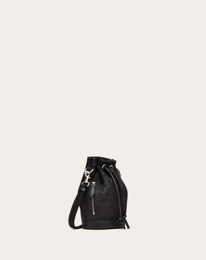 Valentino Shoulder Bags Man Mini Black Iconographe Nylon Bucket Bag For Man In Black Black Valentino Shoulder Bags Man Mini Black Iconographe Nylon Bucket Bag For Man In Black Black