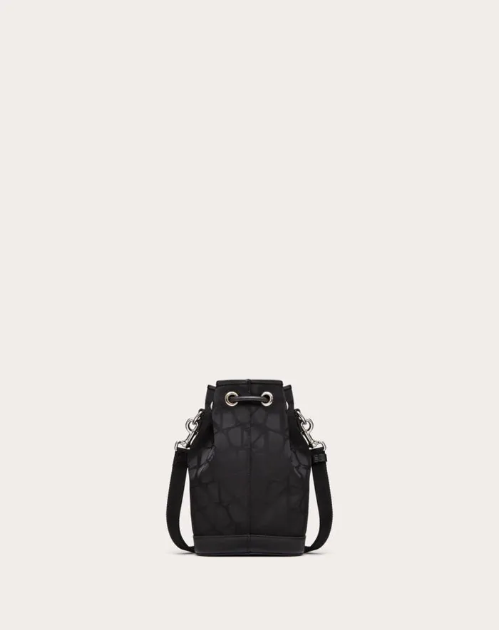 Valentino Shoulder Bags Man Mini Black Iconographe Nylon Bucket Bag For Man In Black Black Valentino Shoulder Bags Man Mini Black Iconographe Nylon Bucket Bag For Man In Black Black