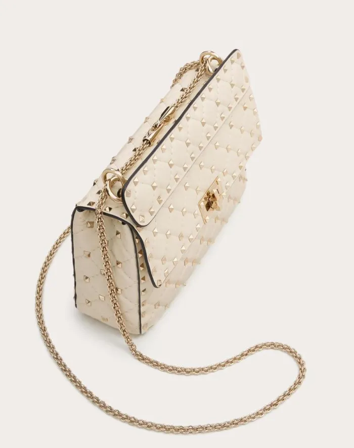 Valentino Shoulder Bags Woman Medium Nappa Rockstud Spike Bag For Woman In Black Black Valentino Shoulder Bags Woman Medium Nappa Rockstud Spike Bag For Woman In Black Black