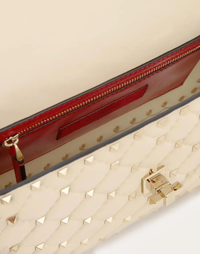 Valentino Shoulder Bags Woman Medium Nappa Rockstud Spike Bag For Woman In Black Black Valentino Shoulder Bags Woman Medium Nappa Rockstud Spike Bag For Woman In Black Black