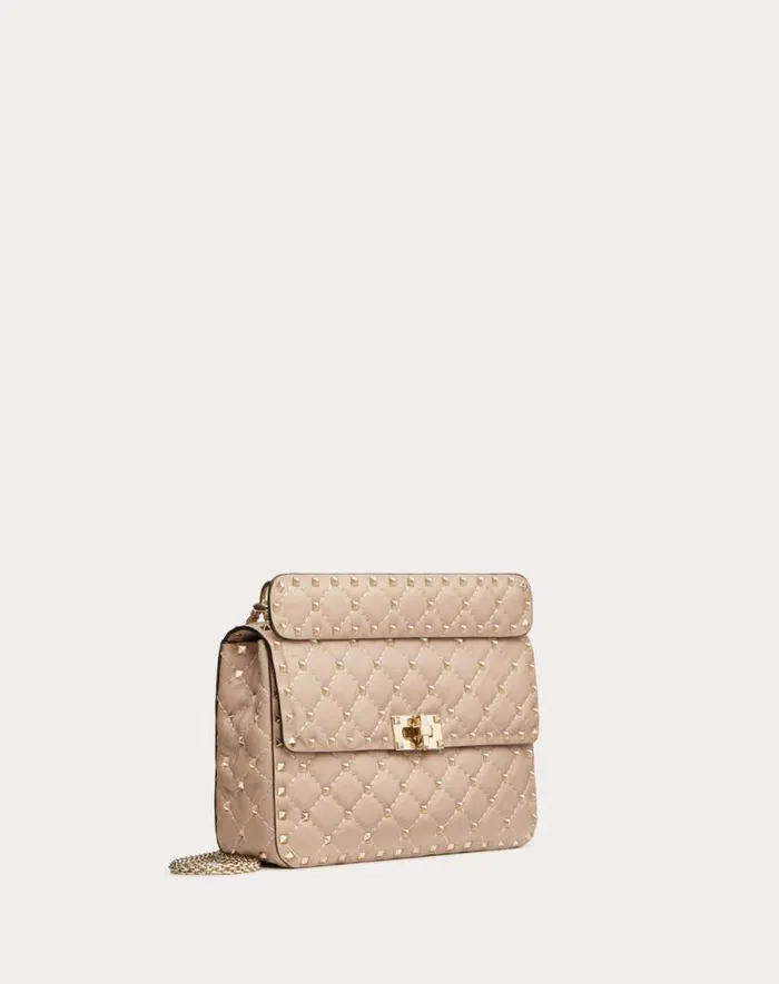 Valentino Shoulder Bags Woman Medium Nappa Rockstud Spike Bag For Woman In Black Black Valentino Shoulder Bags Woman Medium Nappa Rockstud Spike Bag For Woman In Black Black