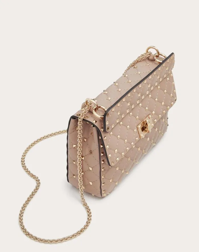 Valentino Shoulder Bags Woman Medium Nappa Rockstud Spike Bag For Woman In Black Black Valentino Shoulder Bags Woman Medium Nappa Rockstud Spike Bag For Woman In Black Black