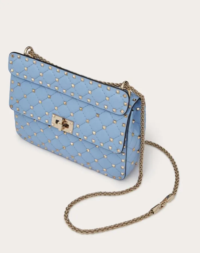 Valentino Shoulder Bags Woman Medium Nappa Rockstud Spike Bag For Woman In Black Black Valentino Shoulder Bags Woman Medium Nappa Rockstud Spike Bag For Woman In Black Black