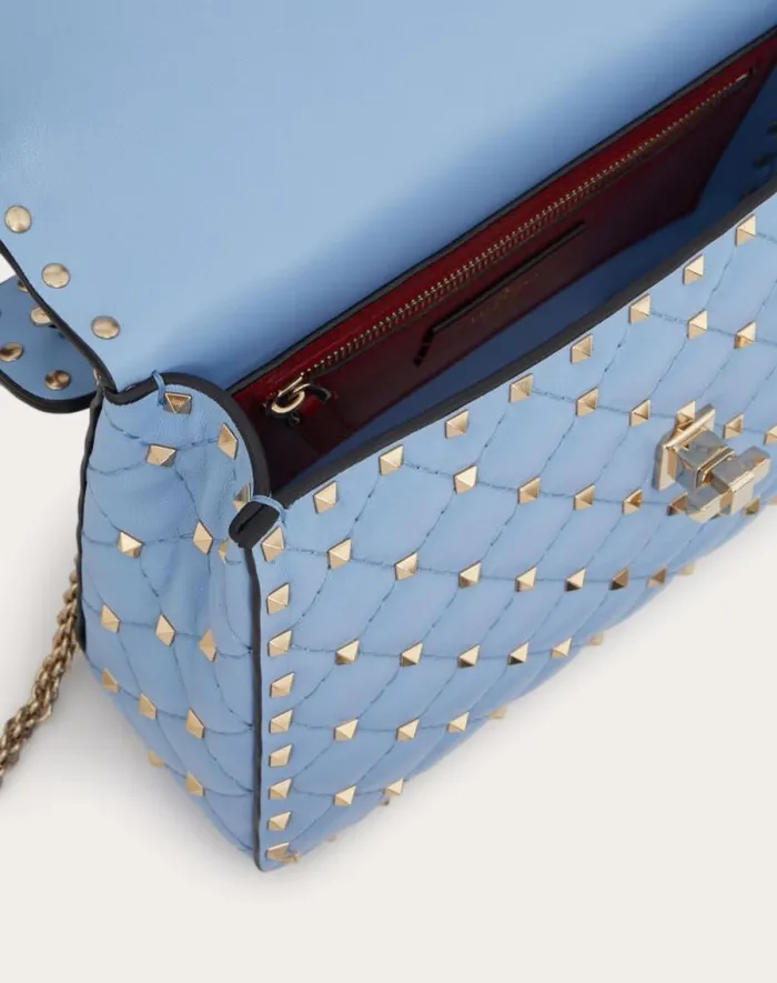 Valentino Shoulder Bags Woman Medium Nappa Rockstud Spike Bag For Woman In Black Black Valentino Shoulder Bags Woman Medium Nappa Rockstud Spike Bag For Woman In Black Black