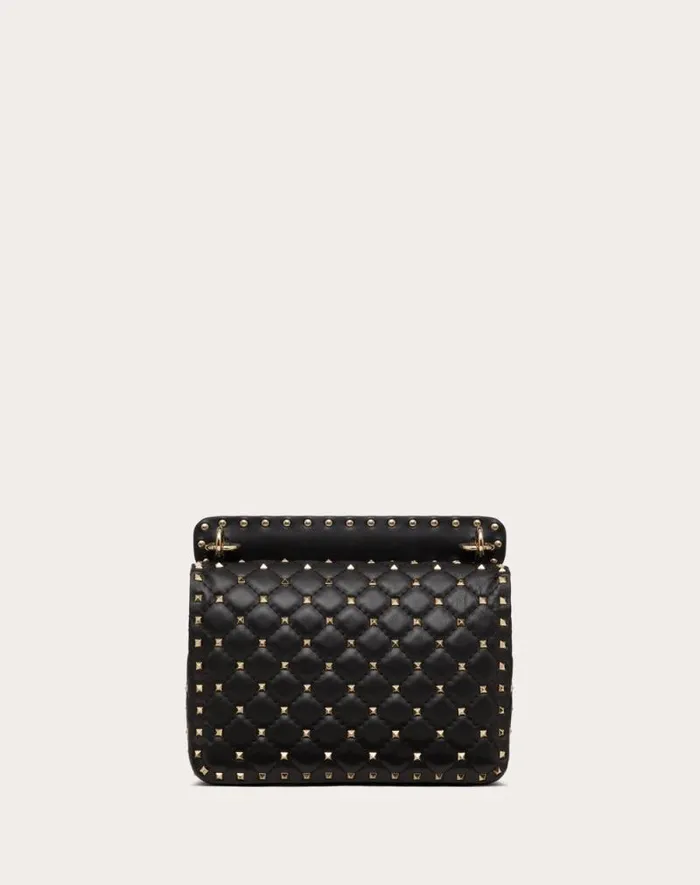 Valentino Shoulder Bags Woman Medium Nappa Rockstud Spike Bag For Woman In Black Black Valentino Shoulder Bags Woman Medium Nappa Rockstud Spike Bag For Woman In Black Black