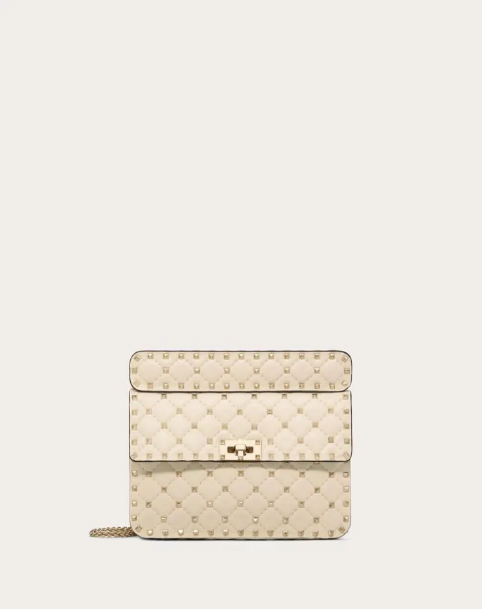 Valentino Shoulder Bags Woman Medium Nappa Rockstud Spike Bag For Woman In Black Black Valentino Shoulder Bags Woman Medium Nappa Rockstud Spike Bag For Woman In Black Black