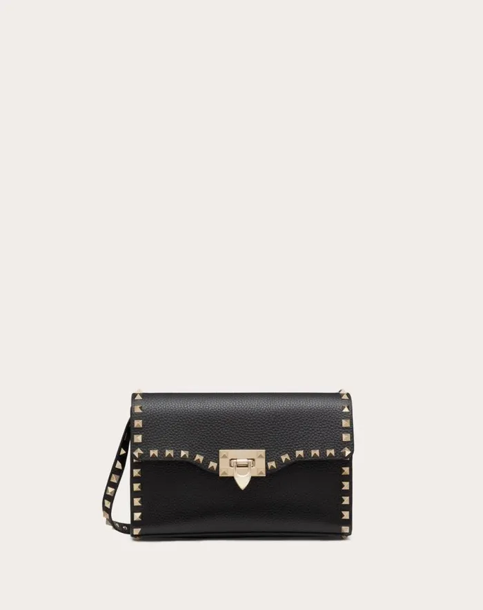 Valentino Shoulder Bags Woman Small Rockstud Grainy Calfskin Crossbody Bag For Woman In Azure Azure Valentino Shoulder Bags Woman Small Rockstud Grainy Calfskin Crossbody Bag For Woman In Azure Azure