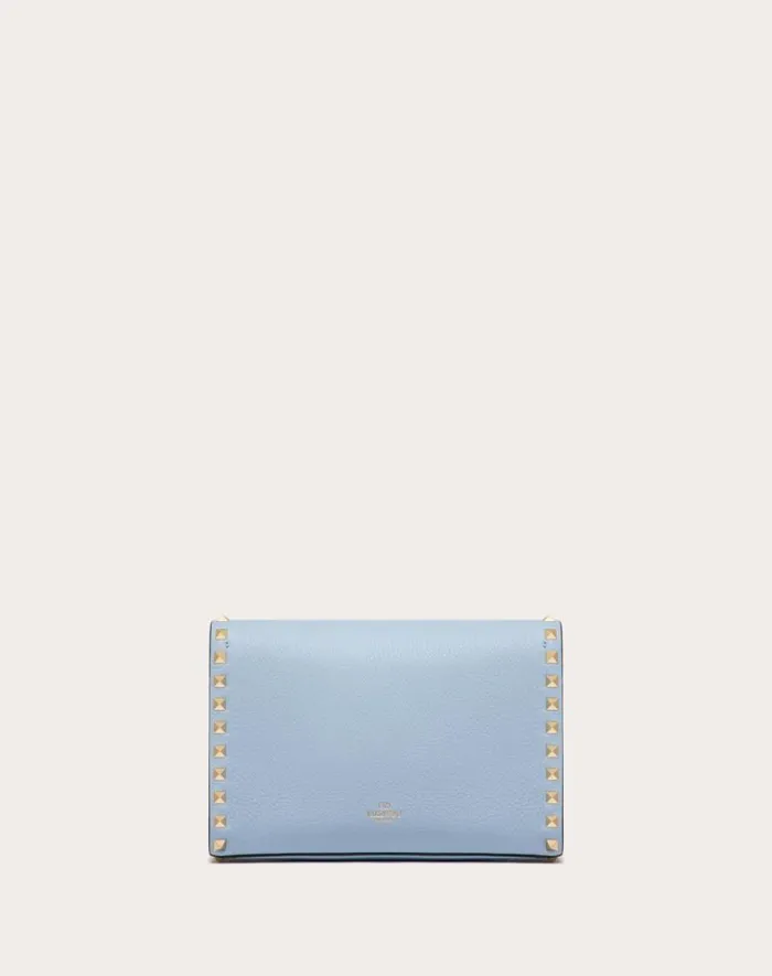 Valentino Shoulder Bags Woman Small Rockstud Grainy Calfskin Crossbody Bag For Woman In Azure Azure
