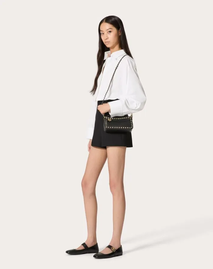 Valentino Shoulder Bags Woman Small Rockstud Grainy Calfskin Crossbody Bag For Woman In Light Ivory Light Ivory Valentino Shoulder Bags Woman Small Rockstud Grainy Calfskin Crossbody Bag For Woman In Light Ivory Light Ivory