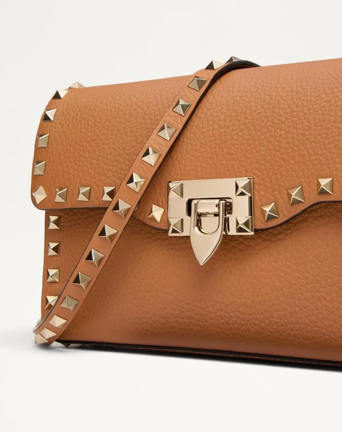 Valentino Shoulder Bags Woman Small Rockstud Grainy Calfskin Crossbody Bag For Woman In Light Ivory Light Ivory Valentino Shoulder Bags Woman Small Rockstud Grainy Calfskin Crossbody Bag For Woman In Light Ivory Light Ivory
