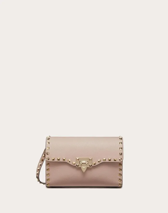 Valentino Shoulder Bags Woman Small Rockstud Grainy Calfskin Crossbody Bag For Woman In Light Ivory Light Ivory Valentino Shoulder Bags Woman Small Rockstud Grainy Calfskin Crossbody Bag For Woman In Light Ivory Light Ivory