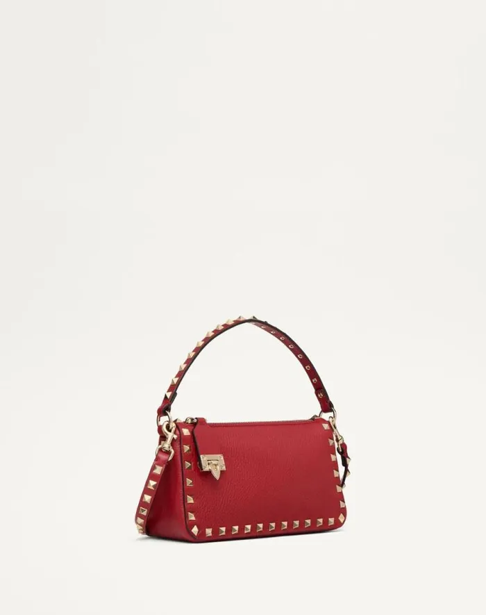 Valentino Shoulder Bags Woman Small Rockstud Grainy Calfskin Crossbody Bag For Woman In Light Ivory Light Ivory Valentino Shoulder Bags Woman Small Rockstud Grainy Calfskin Crossbody Bag For Woman In Light Ivory Light Ivory