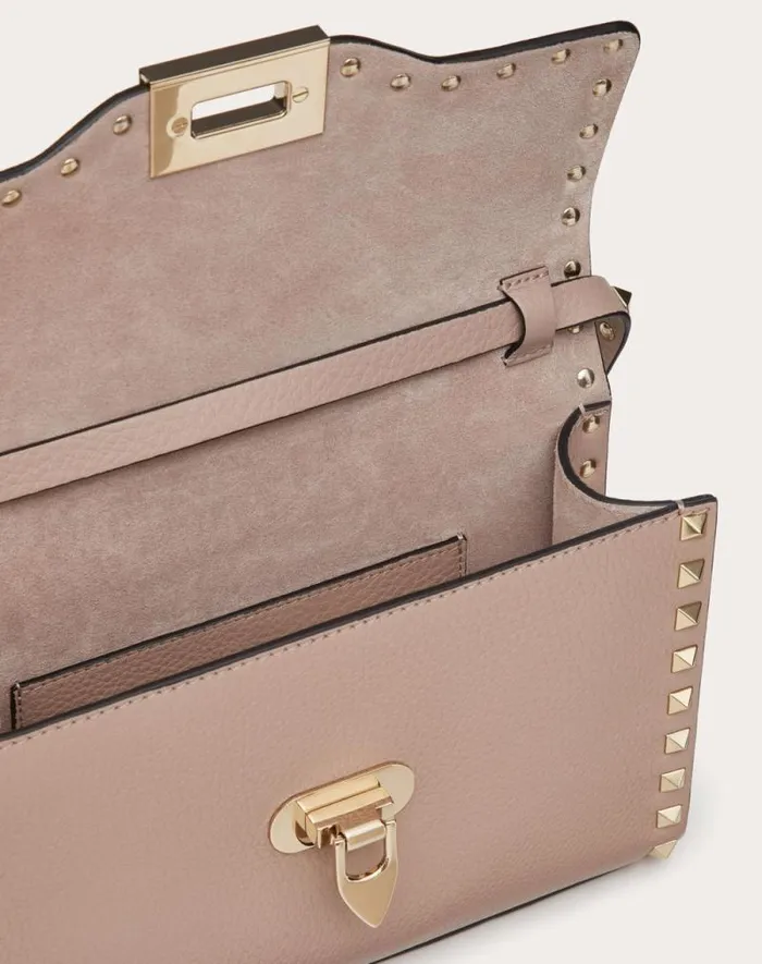 Valentino Shoulder Bags Woman Small Rockstud Grainy Calfskin Crossbody Bag For Woman In Light Ivory Light Ivory Valentino Shoulder Bags Woman Small Rockstud Grainy Calfskin Crossbody Bag For Woman In Light Ivory Light Ivory