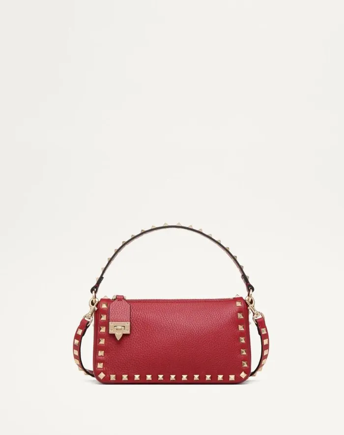 Valentino Shoulder Bags Woman Small Rockstud Grainy Calfskin Crossbody Bag For Woman In Light Ivory Light Ivory Valentino Shoulder Bags Woman Small Rockstud Grainy Calfskin Crossbody Bag For Woman In Light Ivory Light Ivory