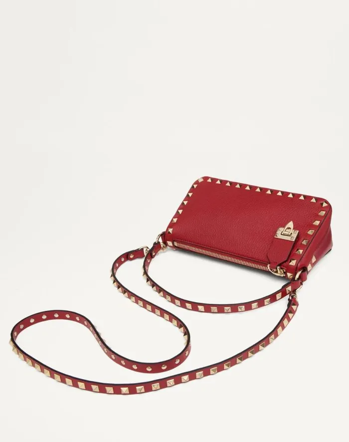 Valentino Shoulder Bags Woman Small Rockstud Grainy Calfskin Crossbody Bag For Woman In Light Ivory Light Ivory Valentino Shoulder Bags Woman Small Rockstud Grainy Calfskin Crossbody Bag For Woman In Light Ivory Light Ivory