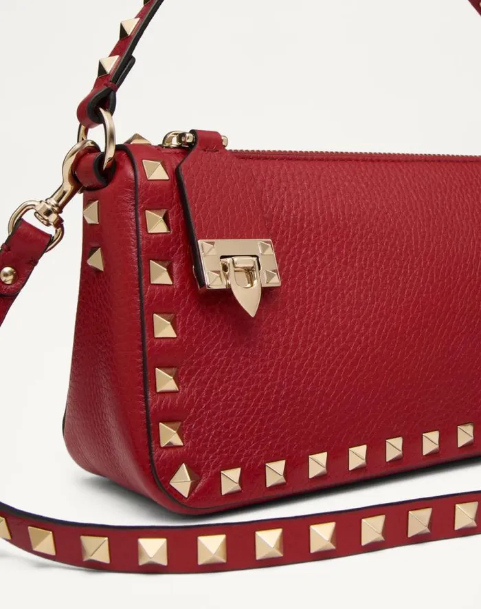 Valentino Shoulder Bags Woman Small Rockstud Grainy Calfskin Crossbody Bag For Woman In Light Ivory Light Ivory Valentino Shoulder Bags Woman Small Rockstud Grainy Calfskin Crossbody Bag For Woman In Light Ivory Light Ivory