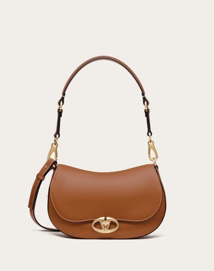 Valentino Shoulder Bags Woman Small Valentino Garavani Ohval Shoulder Bag In Nappa Calfskin For Woman In Almond Almond Valentino Shoulder Bags Woman Small Valentino Garavani Ohval Shoulder Bag In Nappa Calfskin For Woman In Almond Almond