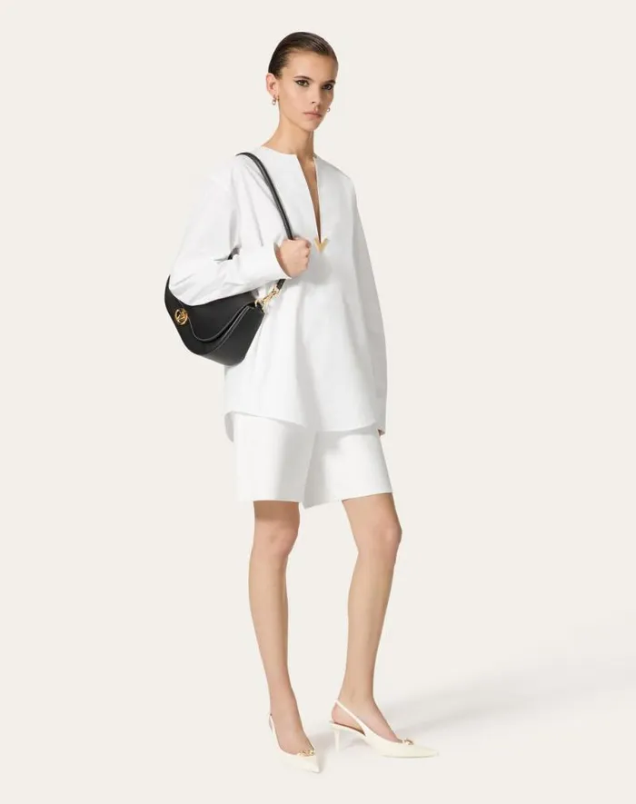 Valentino Shoulder Bags Woman Small Valentino Garavani Ohval Shoulder Bag In Nappa Calfskin For Woman In Ivory Ivory Valentino Shoulder Bags Woman Small Valentino Garavani Ohval Shoulder Bag In Nappa Calfskin For Woman In Ivory Ivory