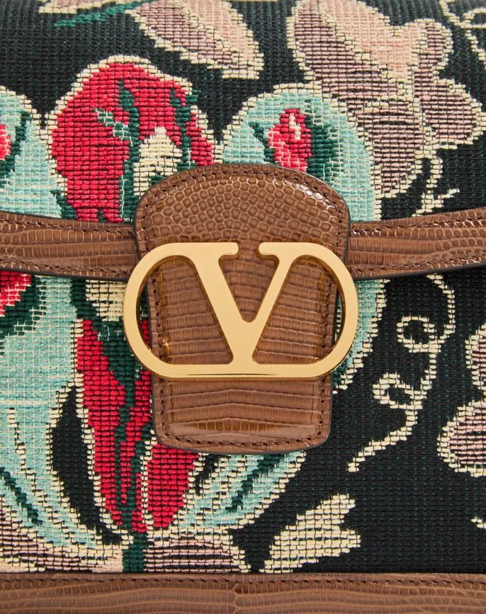 Valentino Shoulder Bags Woman Valentino Garavani 9to5 Shoulder Bag In Jacquard And Lizard Fabric For Woman In Multicolourtobacco Multicolourtobacco Valentino Shoulder Bags Woman Valentino Garavani 9to5 Shoulder Bag In Jacquard And Lizard Fabric For Woman In Multicolourtobacco Multicolourtobacco