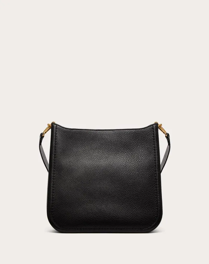 Valentino Shoulder Bags Woman Valentino Garavani Alltime Hobo Bag In Grainy Calfskin For Woman In Black Black Valentino Shoulder Bags Woman Valentino Garavani Alltime Hobo Bag In Grainy Calfskin For Woman In Black Black