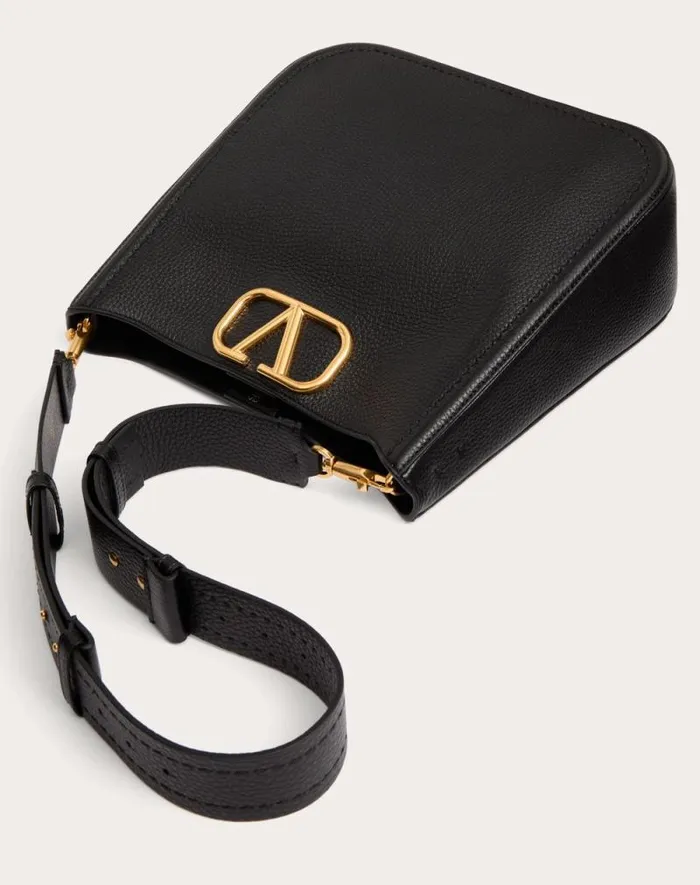 Valentino Shoulder Bags Woman Valentino Garavani Alltime Hobo Bag In Grainy Calfskin For Woman In Black Black Valentino Shoulder Bags Woman Valentino Garavani Alltime Hobo Bag In Grainy Calfskin For Woman In Black Black