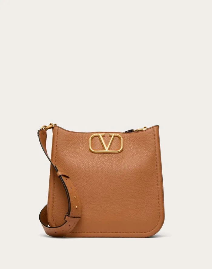 Valentino Shoulder Bags Woman Valentino Garavani Alltime Hobo Bag In Grainy Calfskin For Woman In Black Black Valentino Shoulder Bags Woman Valentino Garavani Alltime Hobo Bag In Grainy Calfskin For Woman In Black Black
