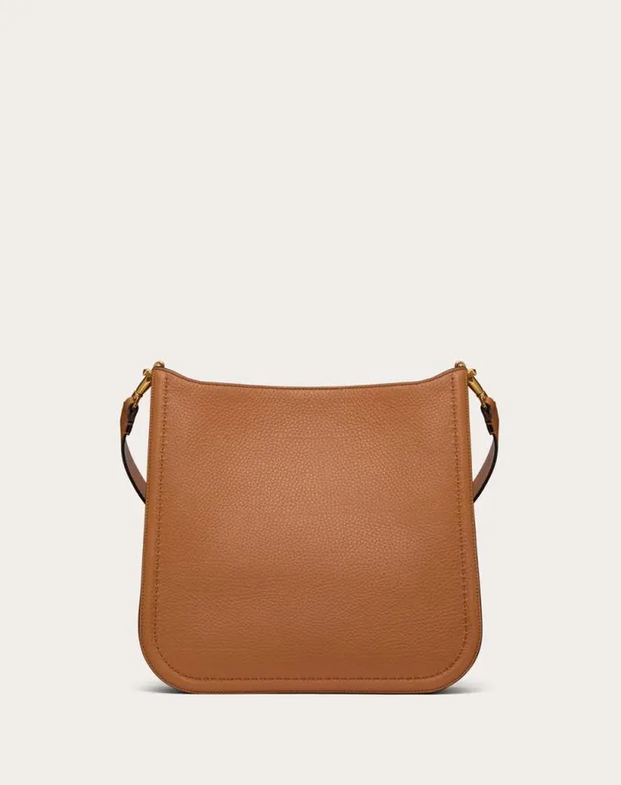 Valentino Shoulder Bags Woman Valentino Garavani Alltime Hobo Bag In Grainy Calfskin For Woman In Black Black Valentino Shoulder Bags Woman Valentino Garavani Alltime Hobo Bag In Grainy Calfskin For Woman In Black Black