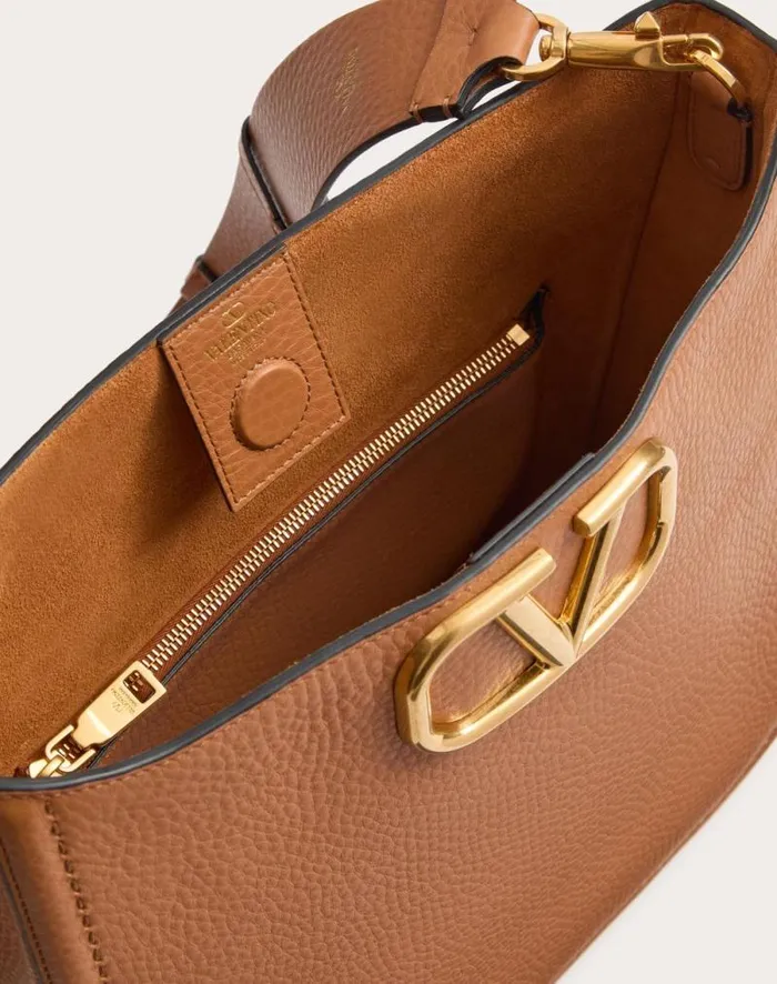 Valentino Shoulder Bags Woman Valentino Garavani Alltime Hobo Bag In Grainy Calfskin For Woman In Black Black Valentino Shoulder Bags Woman Valentino Garavani Alltime Hobo Bag In Grainy Calfskin For Woman In Black Black