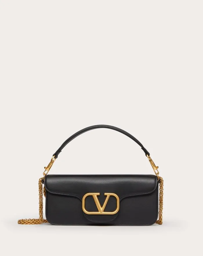 Valentino Shoulder Bags Woman Valentino Garavani Loc Calfskin Shoulder Bag For Woman In Black Black Valentino Shoulder Bags Woman Valentino Garavani Loc Calfskin Shoulder Bag For Woman In Black Black