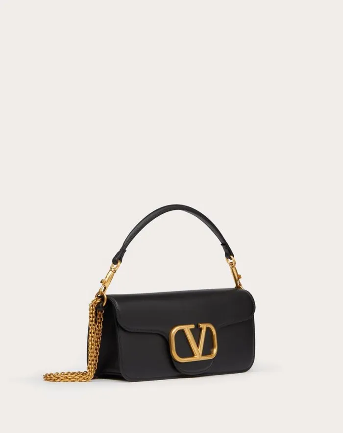 Valentino Shoulder Bags Woman Valentino Garavani Loc Calfskin Shoulder Bag For Woman In Black Black Valentino Shoulder Bags Woman Valentino Garavani Loc Calfskin Shoulder Bag For Woman In Black Black