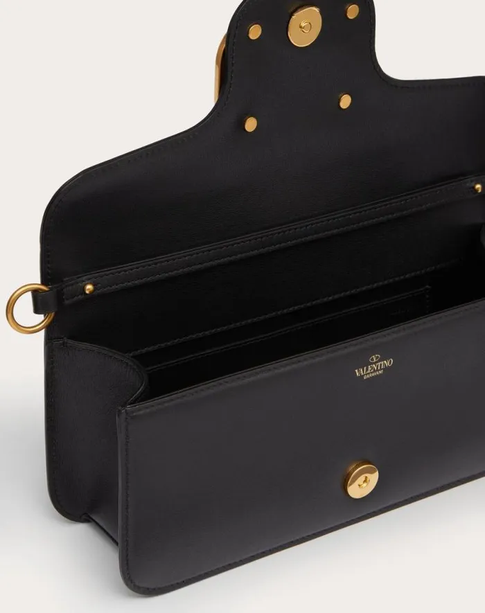 Valentino Shoulder Bags Woman Valentino Garavani Loc Calfskin Shoulder Bag For Woman In Black Black Valentino Shoulder Bags Woman Valentino Garavani Loc Calfskin Shoulder Bag For Woman In Black Black