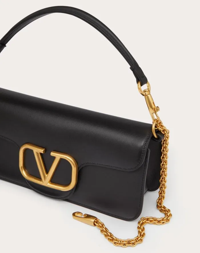 Valentino Shoulder Bags Woman Valentino Garavani Loc Calfskin Shoulder Bag For Woman In Black Black Valentino Shoulder Bags Woman Valentino Garavani Loc Calfskin Shoulder Bag For Woman In Black Black