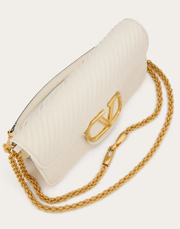 Valentino Shoulder Bags Woman Valentino Garavani Loc Shoulder Bag In Pleated Nappa For Woman In Ivory Ivory Valentino Shoulder Bags Woman Valentino Garavani Loc Shoulder Bag In Pleated Nappa For Woman In Ivory Ivory