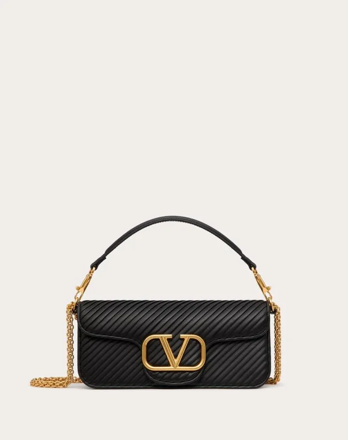 Valentino Shoulder Bags Woman Valentino Garavani Loc Shoulder Bag In Pleated Nappa For Woman In Ivory Ivory Valentino Shoulder Bags Woman Valentino Garavani Loc Shoulder Bag In Pleated Nappa For Woman In Ivory Ivory