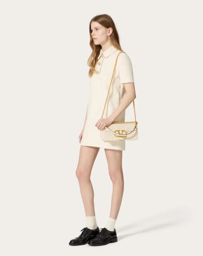 Valentino Shoulder Bags Woman Valentino Garavani Loc Shoulder Bag In Pleated Nappa For Woman In Ivory Ivory Valentino Shoulder Bags Woman Valentino Garavani Loc Shoulder Bag In Pleated Nappa For Woman In Ivory Ivory