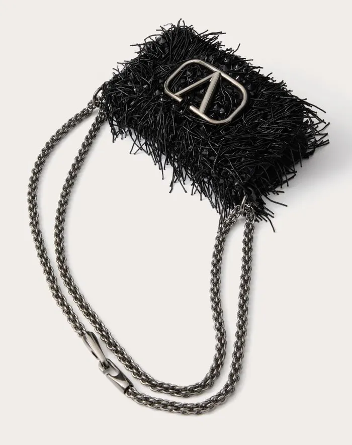 Valentino Shoulder Bags Woman Valentino Garavani Loc Small Embroidered Shoulder Bag For Woman In Black Black Valentino Shoulder Bags Woman Valentino Garavani Loc Small Embroidered Shoulder Bag For Woman In Black Black