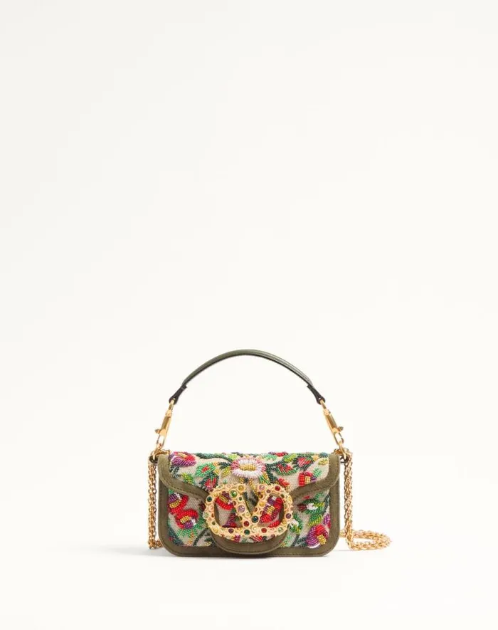 Valentino Shoulder Bags Woman Valentino Garavani Loc Small Shoulder Bag Embroidered With Jewel Logo For Woman In Naturalmulticolor Naturalmulticolor Valentino Shoulder Bags Woman Valentino Garavani Loc Small Shoulder Bag Embroidered With Jewel Logo For Woman In Naturalmulticolor Naturalmulticolor