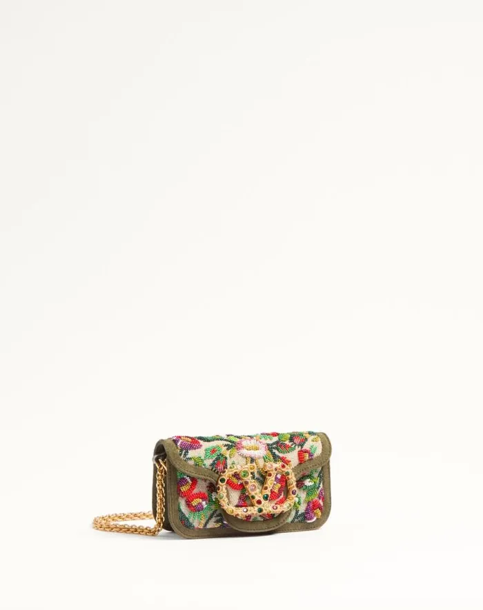 Valentino Shoulder Bags Woman Valentino Garavani Loc Small Shoulder Bag Embroidered With Jewel Logo For Woman In Naturalmulticolor Naturalmulticolor Valentino Shoulder Bags Woman Valentino Garavani Loc Small Shoulder Bag Embroidered With Jewel Logo For Woman In Naturalmulticolor Naturalmulticolor