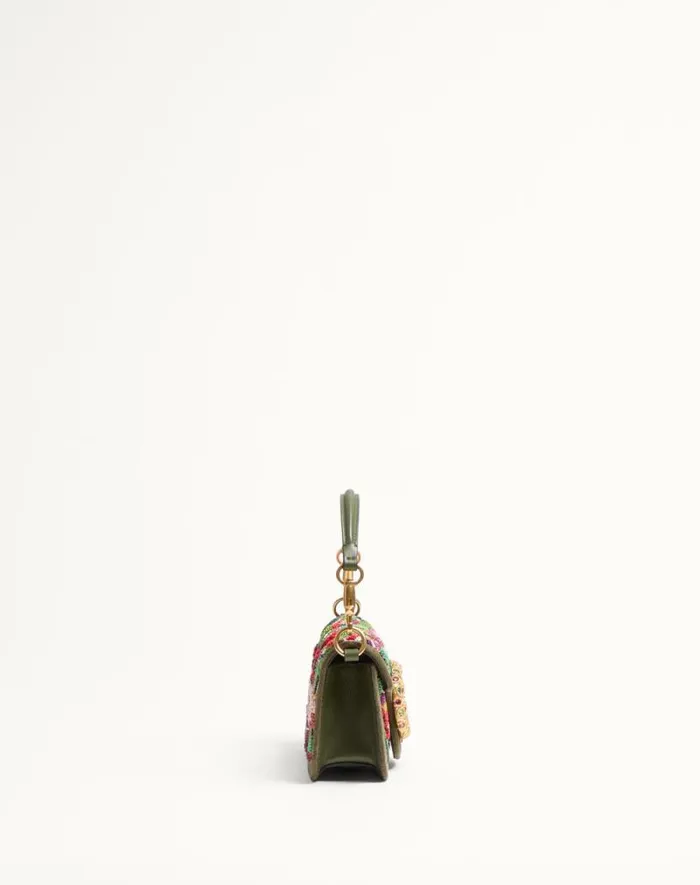 Valentino Shoulder Bags Woman Valentino Garavani Loc Small Shoulder Bag Embroidered With Jewel Logo For Woman In Naturalmulticolor Naturalmulticolor Valentino Shoulder Bags Woman Valentino Garavani Loc Small Shoulder Bag Embroidered With Jewel Logo For Woman In Naturalmulticolor Naturalmulticolor