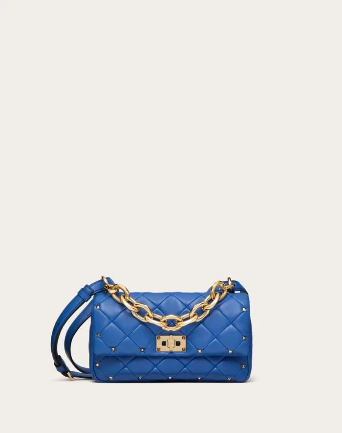 Valentino Shoulder Bags Woman Valentino Garavani Rockstud Spike In Nappa Patchwork For Woman In Riverside Blu Riverside Blu Valentino Shoulder Bags Woman Valentino Garavani Rockstud Spike In Nappa Patchwork For Woman In Riverside Blu Riverside Blu