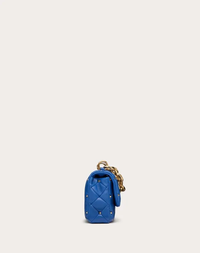 Valentino Shoulder Bags Woman Valentino Garavani Rockstud Spike In Nappa Patchwork For Woman In Riverside Blu Riverside Blu Valentino Shoulder Bags Woman Valentino Garavani Rockstud Spike In Nappa Patchwork For Woman In Riverside Blu Riverside Blu