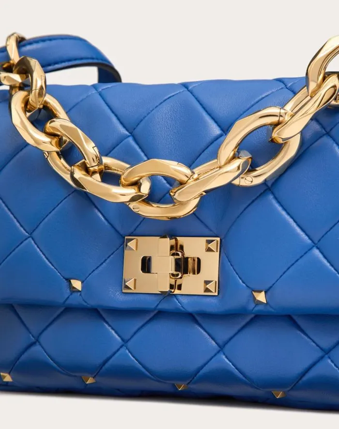 Valentino Shoulder Bags Woman Valentino Garavani Rockstud Spike In Nappa Patchwork For Woman In Riverside Blu Riverside Blu Valentino Shoulder Bags Woman Valentino Garavani Rockstud Spike In Nappa Patchwork For Woman In Riverside Blu Riverside Blu