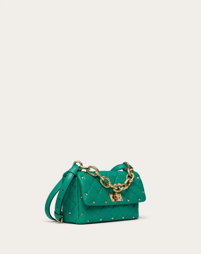 Valentino Shoulder Bags Woman Valentino Garavani Rockstud Spike In Nappa Patchwork For Woman In Riverside Blu Riverside Blu Valentino Shoulder Bags Woman Valentino Garavani Rockstud Spike In Nappa Patchwork For Woman In Riverside Blu Riverside Blu